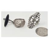 (3) Sterling Rings Size 5 & 8