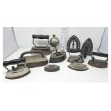 Various Sad Irons, Trivet, & Gas Powered Iron