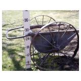 Antique Metal Yard Cart w/Cast Wheels