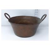 Antique Hammered Copper Double Handled Pot