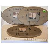 (3) H. D. Miller & Co. WALL Plaques