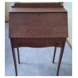 Oak Drop Front Secretary - H 39.5" x 24.75" x D14"
