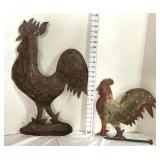 (2) Metal Decorative Wall Chickens
