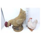 (2) Decorative Chicken Figures