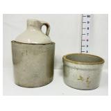 Stoneware Shoulder Jug & Crock