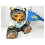 Robert Raikes Wooden Face Bear w/ Pennant & Pins