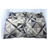 (4) Throw Pillows - Beige & Brown Geometric