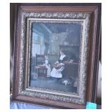 "Peeling Vegetables" in Ornate Frame