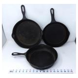 (3) Cast Iron Skillets