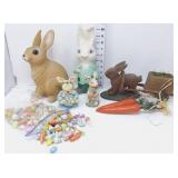 Rabbits, Bunny w/Cart, Carrots & Egg Tree