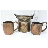 Copper Pot w/(2) Copper Mugs