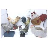(6) Wooden Decorative Chickens