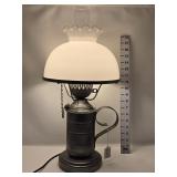 Pewter Finish Reproduction Oil Lamp