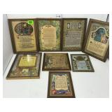 (8) Antique Framed Poems