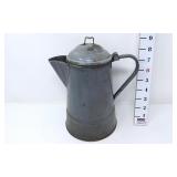 Gray Mottled Enamelware Coffee Pot