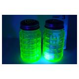 Uranium Glass Salt & Pepper Shakers