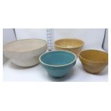 (4) Stoneware Bowls - Hairline & Cracks