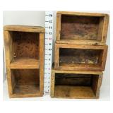 (4) Primitive Shelf Display Boxes