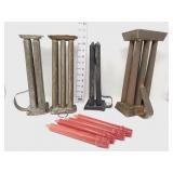 (4) Antique Candlestick Molds