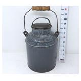 Gray Mottled Enamelware Milk/Cream Can