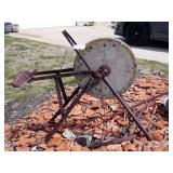 Antique Pedal Powered Grindstone - Yard Art
