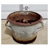 Vintage Galvanized Metal Bucket - 2 Handled