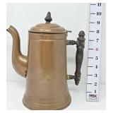 Copper Coffee Pot w/Wooden Handle