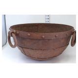 Vintage Round Iron Cooking Bowl w/Four Handles
