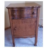 Curved Drawer Nightstand - H 27.5" x W 18" x D 17"