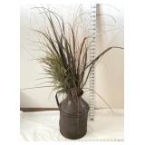 Metal Pitcher w/Grass