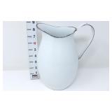White Enamelware Pitcher