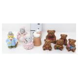 (3) 1992 Shackman Cats & Bears/Ducks Figurines