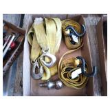 2-ratchet straps, ball hitch and strap w/hooks