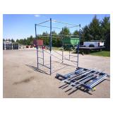3 sections of Metaltech scaffold w/ safety rails,