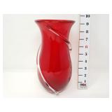 Ruby Red Art Glass Vase