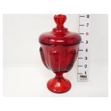 Ruby Red Lidded Compote Dish