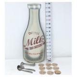 Metal Drink Milk Sign, Cream Top Spoons & Milk