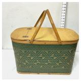 Green Woven Picnic Basket By Hawkeye -