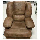 Brown Faux Leather Recliner w/Heat & Vibration