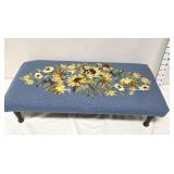 Footstool w/Needlepoint Cushion (One leg has been