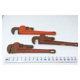 (3) Pipe Wrenches (1) Craftsman, (1) Stanley