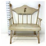 Antique Wooden Bench / High Chair with Cherub