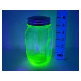Uranium Glass Jar w/ Lid