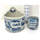 Stoneware Salt Cellar & Ginger Jar