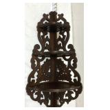 Ornate Wooden Hanging Corner Shelf