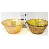 (2) Basket Weave Glass Bowls