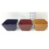 (3) Pampered Chef 4" Square Bowls