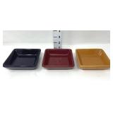 (3) Pampered Chef Petite Square Dishes