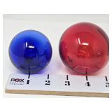 Amberina & Cobalt Blown Glass Buoy Floats