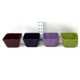 (4) Pampered Chef 4" Square Bowls